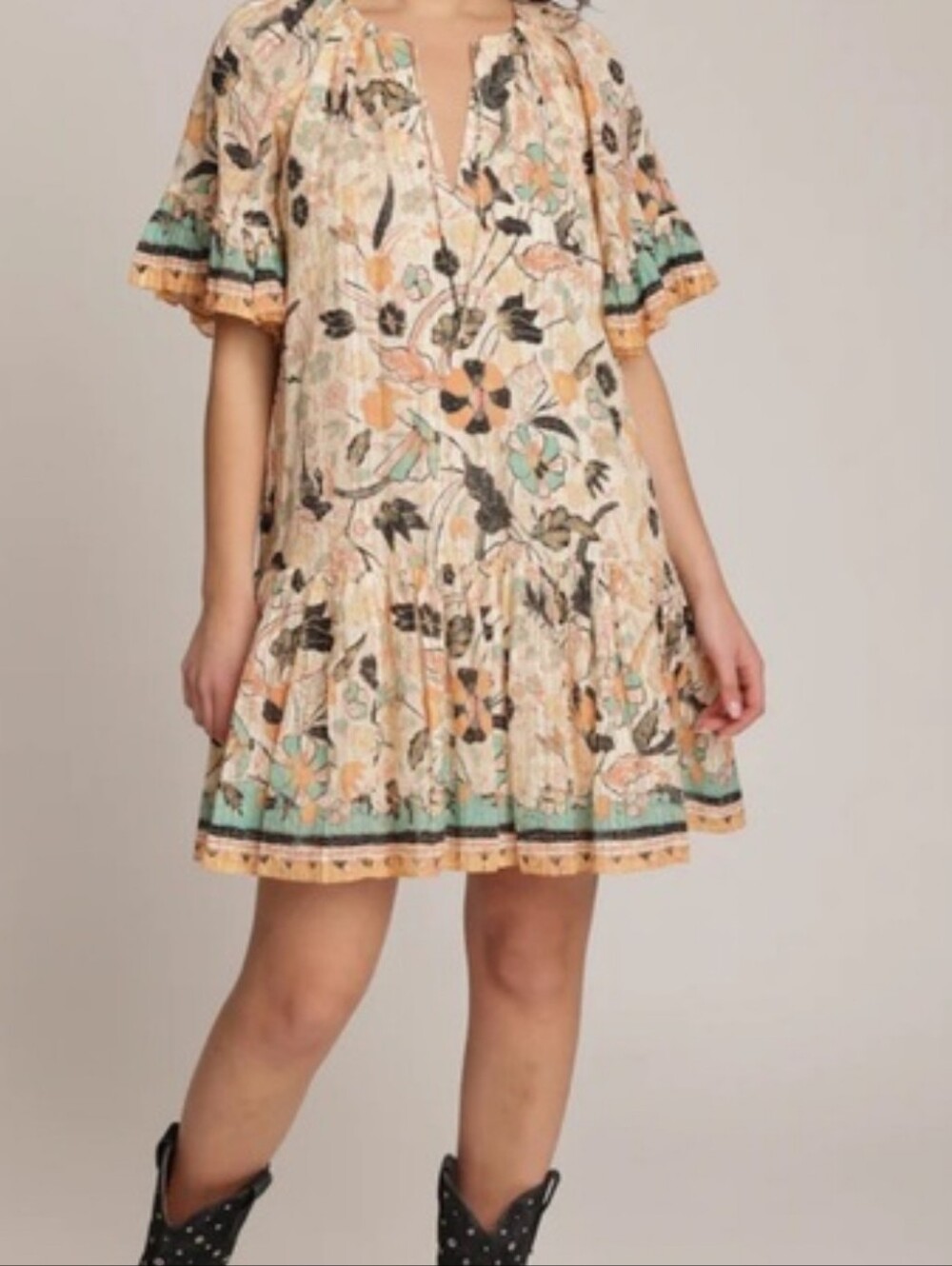 Ulla Johnson Pearl Floral l Ruffle Babydoll Coastal Cowgirl Boho